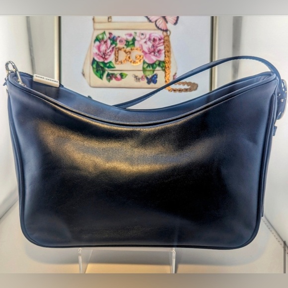 Marc Jacobs Leather Chain-Link Shoulder Bag, Navy NWT - Picture 3 of 9